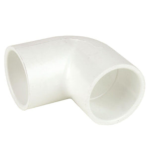 90° Elbow: 1 in x 1 in Fitting Pipe Size, Schedule 40, Female Socket x Female Socket, 450 psi, White